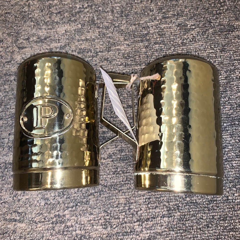 Hammered Gold Salt and Pepper Shaker